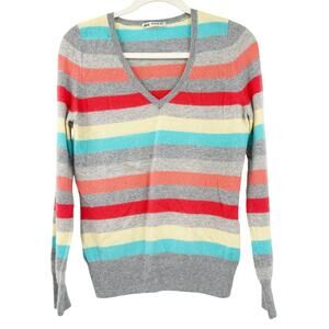Mark &‎ Spencer Autograph Womens Fall Striped Knit 100% Cashmere Sweater Size 8